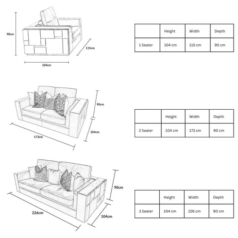 Denver Silver 3 Seater Sofa